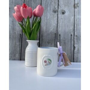 Rae Dunn OH HELLO SPRING Easter Bunny Double Sided Coffee Mug NWT